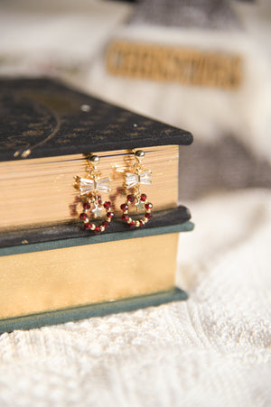 18k Gold Plated - Oh Mistletoe Earrings