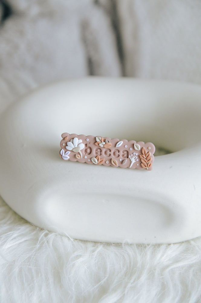 (PRE-ORDER)Amber Bloom Hair Barrette - Personalised Name