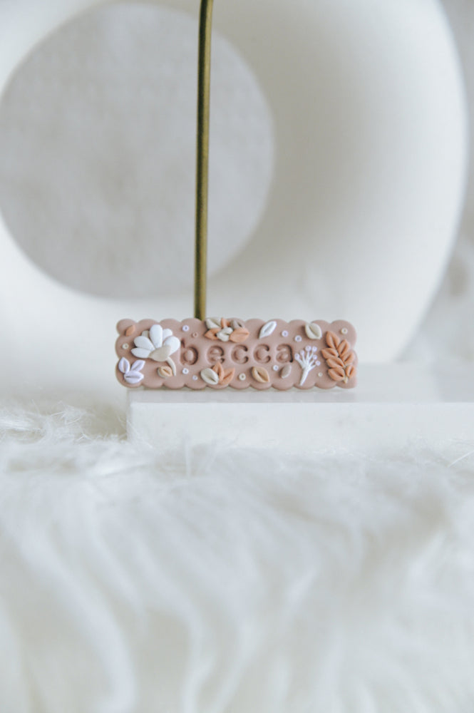 (PRE-ORDER)Amber Bloom Hair Barrette - Personalised Name