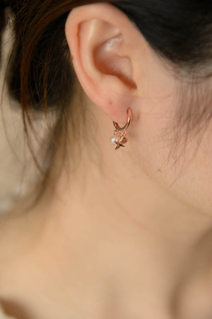 925 Sterling Silver - Carwyn Huggies in rose gold