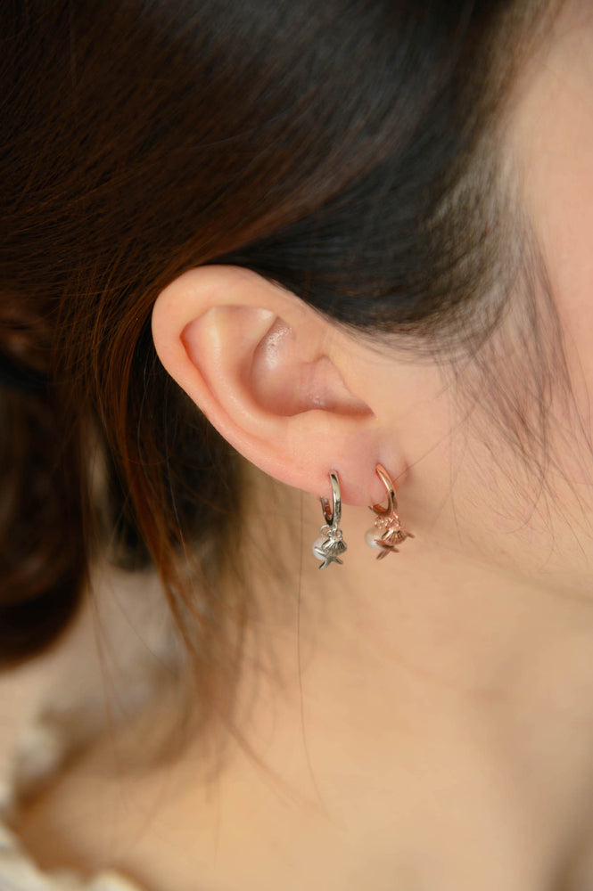 925 Sterling Silver - Carwyn Huggies in rose gold