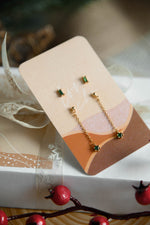 Moonshine Earrings Set in emerald