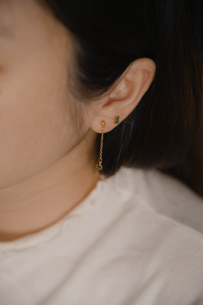 Moonshine Earrings Set in emerald