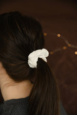 Eyelet White Scrunchie