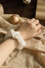 Eyelet White Scrunchie
