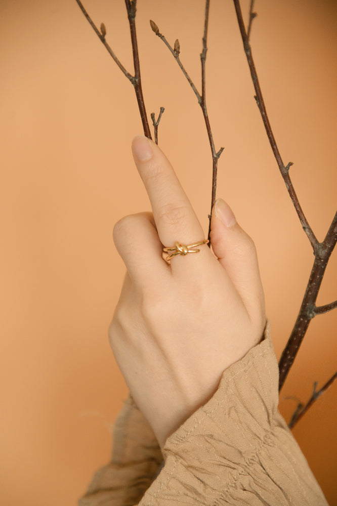 18k Gold Plated - Elon Knot Ring